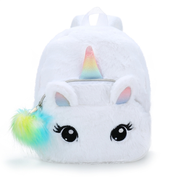 Cute Plush Unicorn Toddler Mini Travel Bag Princess Plush Backpack for Girls 1-6 - Picture 12 of 16